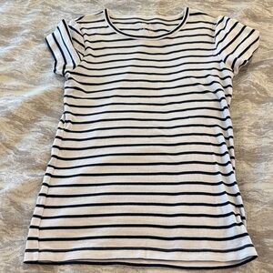 J. Crew White Tee with Navy Stripes - Short Sleeve